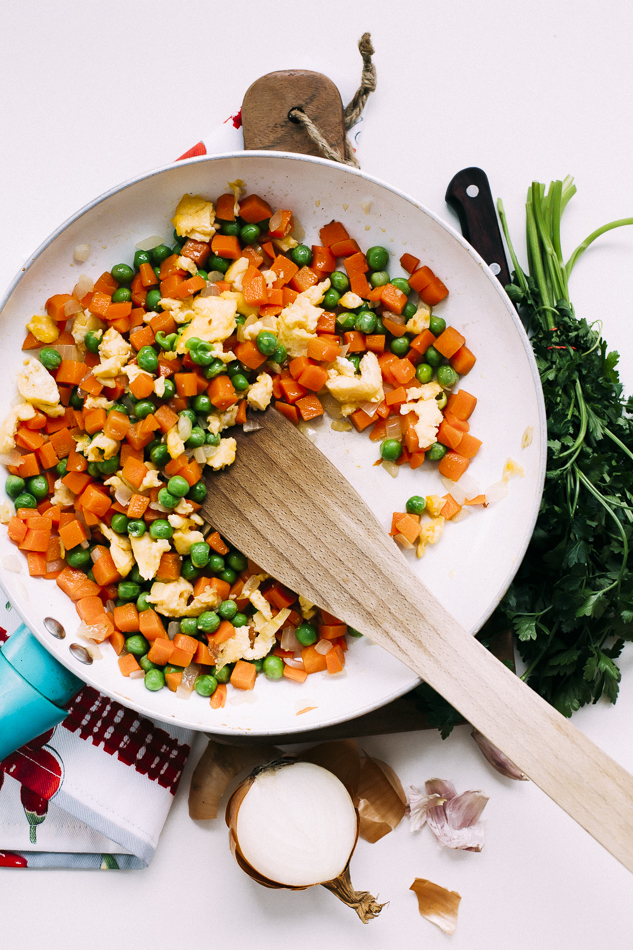 Makaron z marchewka i groszkiem 2